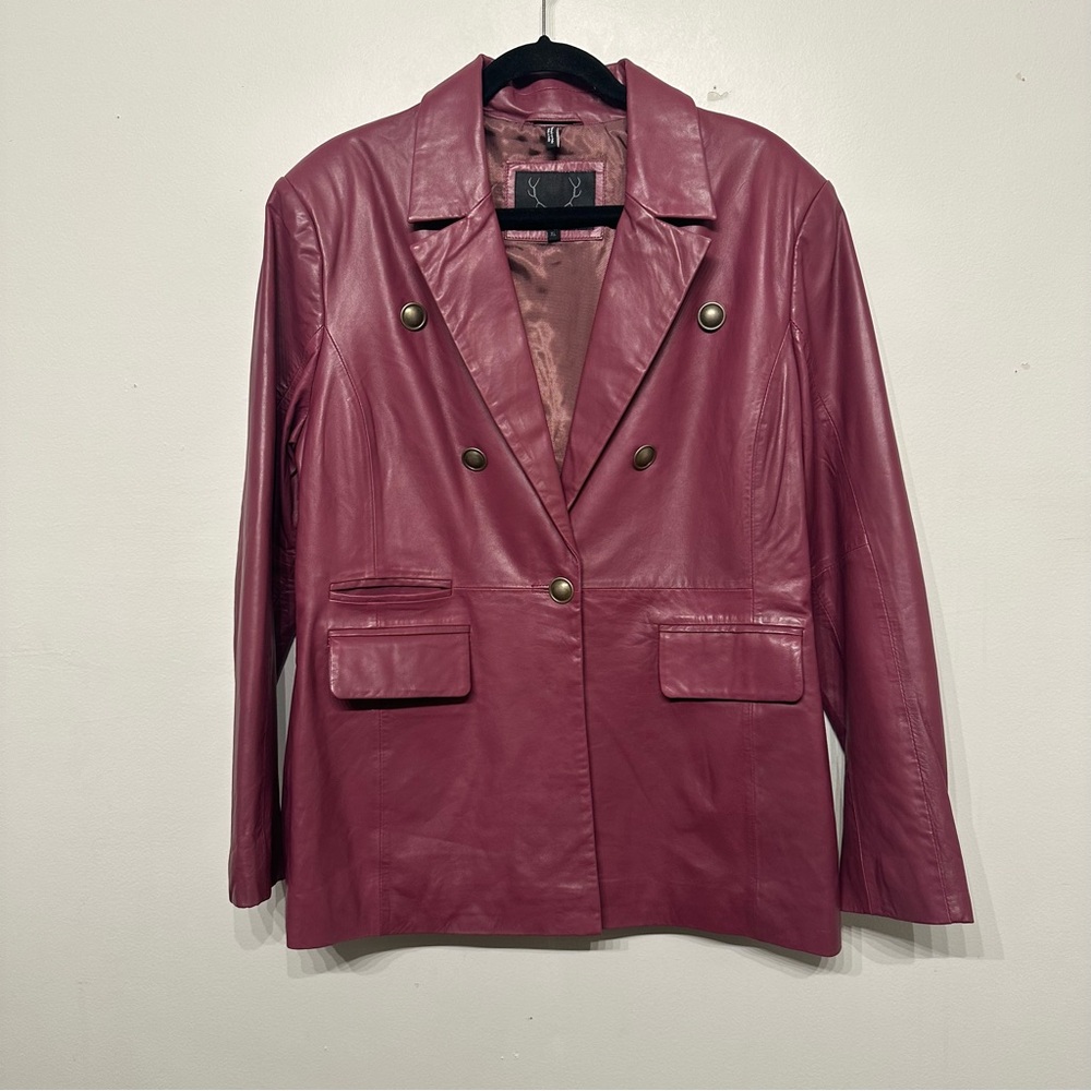 Bod & Christensen Thea Leather Blazer Jacket XL
